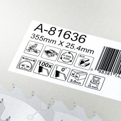 ใบเลื่อยวงเดือนตัดอลูมิเนียม MAKITA รุ่น A-81636 ขนาด 14 นิ้ว 100 ฟัน