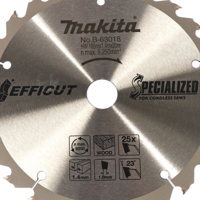 ใบเลื่อยวงเดือนตัดไม้ MAKITA EFFICUT รุ่น B-63018 ขนาด 6-10 นิ้ว 25-80 ฟัน