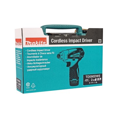 ไขควงกระแทกไร้สาย MAKITA 10.8V พร้อมแบต 2 ก้อน มีไฟ LED รุ่น TD090DWE