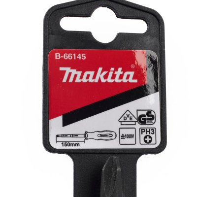 ไขควงกันไฟฟ้า แฉก +PH3 MAKITA รุ่น B-66145 150MM