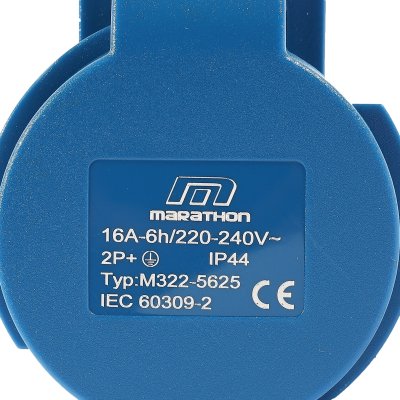 ปลั๊กตัวเมียพร้อมเคเบิ้ลแกลนด์ MARATHON 2P+E 16A IP44 รุ่น M322-5625