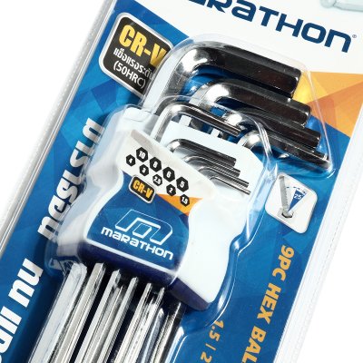 ชุดประแจแอลหกเหลี่ยม+บอล ก้านยาว MARATHON รุ่น M322-2250 9 ชิ้น
