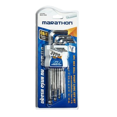 ชุดประแจแอลหกเหลี่ยม+บอล ก้านยาว MARATHON รุ่น M322-2250 9 ชิ้น