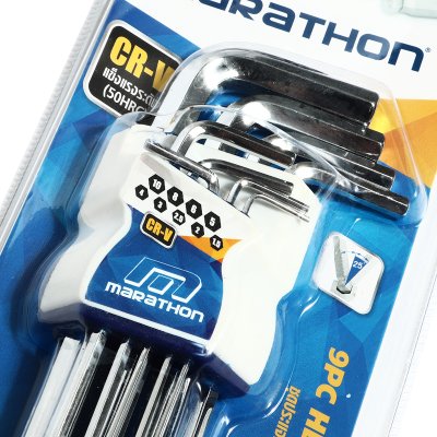 ชุดประแจแอลหกเหลี่ยม+บอล ก้านยาวพิเศษ MARATHON รุ่น M322-2260 9 ชิ้น (มม.)