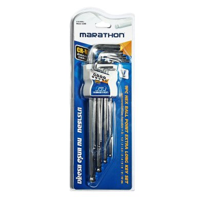 ชุดประแจแอลหกเหลี่ยม+บอล ก้านยาวพิเศษ MARATHON รุ่น M322-2260 9 ชิ้น (มม.)