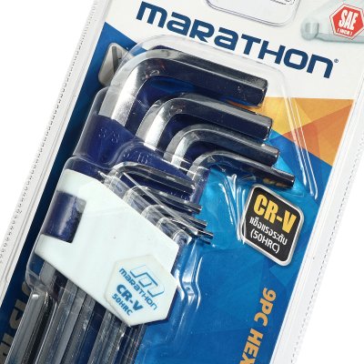 ชุดประแจแอลหกเหลี่ยม+บอล ก้านยาวพิเศษ MARATHON รุ่น M322-2262 9 ชิ้น (นิ้ว)