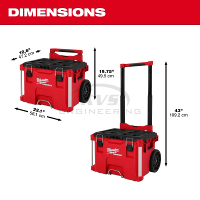 กล่องเครื่องมือ MILWAUKEE Packout ล้อลากพร้อมก้านจับ รุ่น 48-22-8427