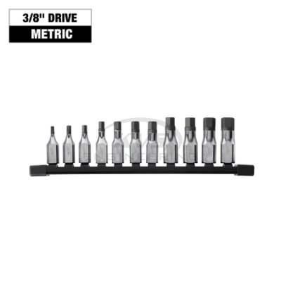 ชุดลูกบ๊อกซ์เดือยโผล่หกเหลี่ยม MILWAUKEE 3/8" 11 ชิ้น เมตริกซ์ รุ่น 48-22-9543