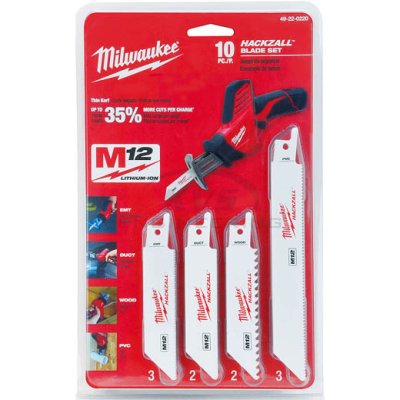 ชุดใบเลื่อยชักตัดไม้ ท่อโลหะบาง ท่อพีวีซี (10 ใบ) MILWAUKEE รุ่น 49-22-0220