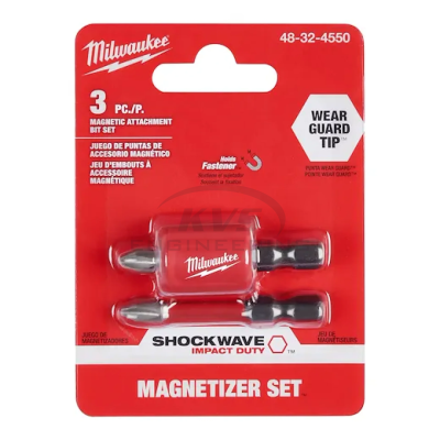 ดอกไขควง MILWAUKEE PH2 พร้อมปอกแม่เหล็ก 3 ชิ้น รุ่น 48-32-4550