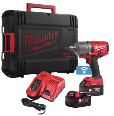 บล็อกกระแทกไร้สาย MILWAUKEE 18 โวลต์ 3/4" แบตเตอรี่ 5 แอมป์อาว 2 ก้อน รุ่น M18ONEFHIWF34-502X
