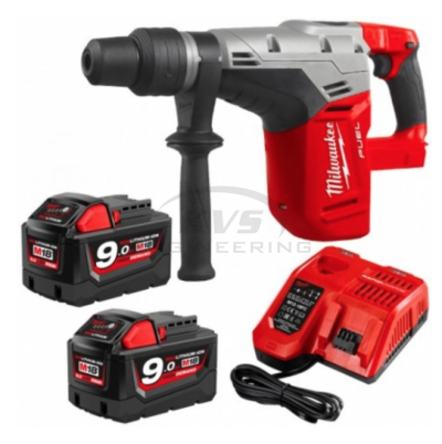 สว่านโรตารี่ไร้สาย MILWAUKEE 18 โวลต์ 5 กก. SDS Max แบตเตอรี่ 9 แอมป์อาว 2 ก้อน รุ่น M18CHM-902C