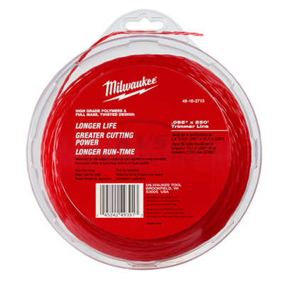 เส้นเอ็นเล็มหญ้า MILWAUKEE 2.4 มม. 76 ม. รุ่น 49-16-2713