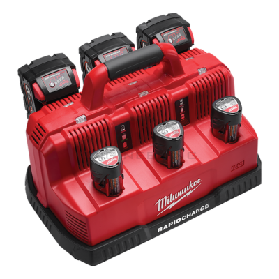 แท่นชาร์จแบตเตอรี่ MILWAUKEE 12-18 โวลต์ แบบชาร์จเร็ว 6 ช่อง รุ่น M12-18C3