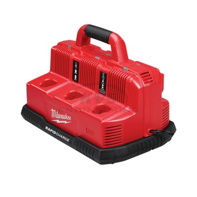แท่นชาร์จแบตเตอรี่ MILWAUKEE 12-18 โวลต์ แบบชาร์จเร็ว 6 ช่อง รุ่น M12-18C3