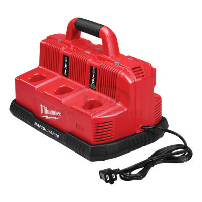 แท่นชาร์จแบตเตอรี่ MILWAUKEE 12-18 โวลต์ แบบชาร์จเร็ว 6 ช่อง รุ่น M12-18C3