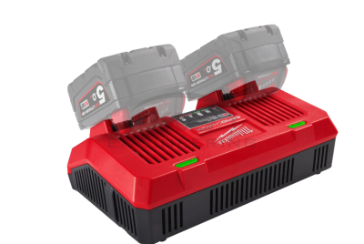 แท่นชาร์จแบตเตอรี่ MILWAUKEE 18 โวลต์ แบบชาร์จเร็ว 2 ช่อง รุ่น M18DFC