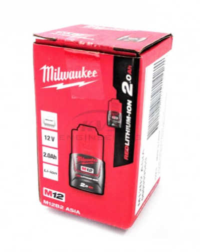 แบตเตอรี่ MILWAUKEE 12 โวลต์ 2.0 แอมป์อาว รุ่น M12B2