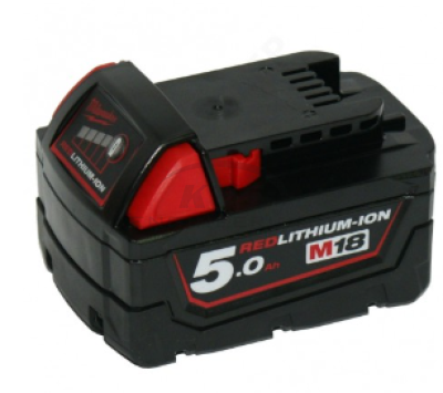 แบตเตอรี่ MILWAUKEE 18 โวลต์ 5.0 แอมป์อาว รุ่น M18B5