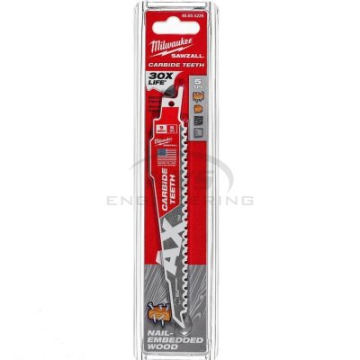 ใบเลื่อยชักตัดไม้ MILWAUKEE 9" AX ฟันคาร์ไบด์ 5 TPI (1 ใบ) รุ่น 48-00-5226