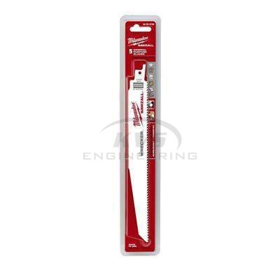 ใบเลื่อยซอว์ซอลตัดอเนกประสงค์ MILWAUKEE 9" WRECKER 8 TPI (5 ใบ) รุ่น 48-00-5706