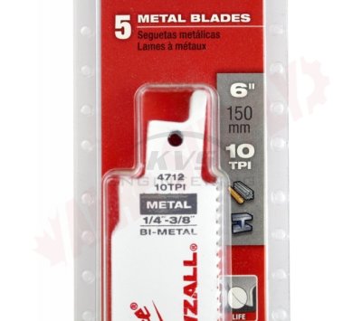 ใบเลื่อยซอว์ซอลตัดเหล็ก MILWAUKEE 6" TORCH Ice Hardened 10 TPI (5 ใบ) รุ่น 48-00-5712