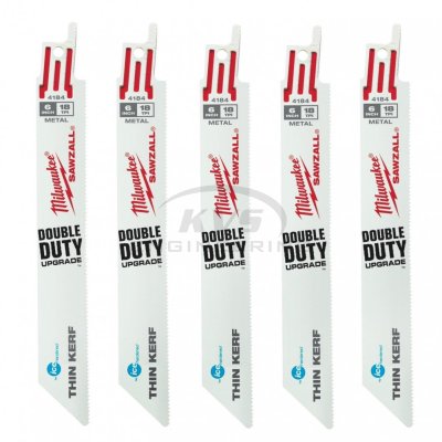 ใบเลื่อยซอว์ซอลตัดเหล็ก MILWAUKEE 6" TORCH Thin Kerf Ice Hardened 18 TPI (5 ใบ) รุ่น 48-00-4184