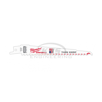 ใบเลื่อยซอว์ซอลตัดไม้ MILWAUKEE 6" Thin Kerf 5 TPI (5 ใบ) รุ่น 48-00-5035