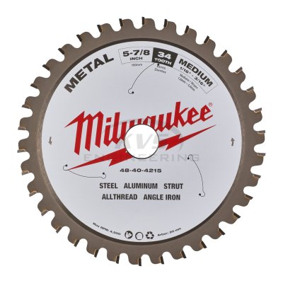ใบเลื่อยวงเดือนตัดเหล็ก MILWAUKEE 5 7/8" (149 มม.) 34 ฟัน รุ่น 48-40-4215