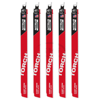 ใบเลื่อยไนตรัสคาร์ไบด์ MILWAUKEE 7TPI ยาว 12 นิ้ว (แพค 5 ชิ้น) รุ่น 48-00-5563 รุ่น TORCH
