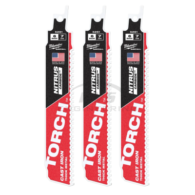 ใบเลื่อยไนตรัสคาร์ไบด์ MILWAUKEE 7TPI ยาว 6 นิ้ว (แพค 3 ชิ้น) รุ่น 48-00-5361 รุ่น TORCH