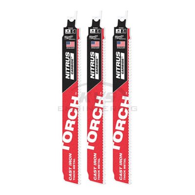 ใบเลื่อยไนตรัสคาร์ไบด์ MILWAUKEE 7TPI ยาว 9 นิ้ว (แพค 3 ชิ้น) รุ่น 48-00-5362 รุ่น TORCH
