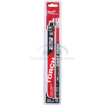 ใบเลื่อยไนตรัสคาร์ไบด์ MILWAUKEE 7TPI ยาว 9 นิ้ว (แพค 5 ชิ้น) รุ่น 48-00-5562 รุ่น TORCH