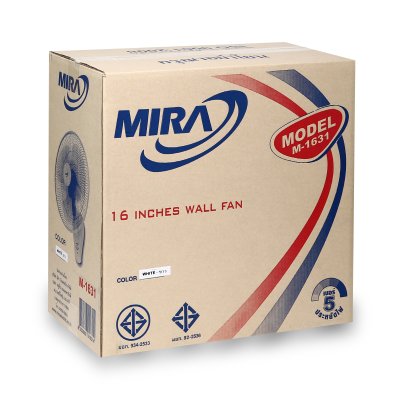 พัดลมติดผนัง 1 สาย สีขาว MIRA รุ่น M1631 (16 นิ้ว/18 นิ้ว)