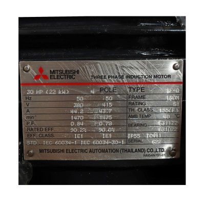 มอเตอร์เหนี่ยวนำ 30 HP IP55 380/415V 4P MITSUBISHI ELECTRIC รุ่น SF-Q