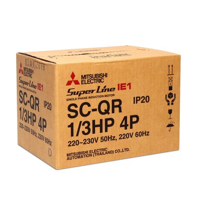 มอเตอร์เหนี่ยวนำ 1 เฟส 1/3 HP 4P 220V MITSUBISHI ELECTRIC รุ่น SC-QR