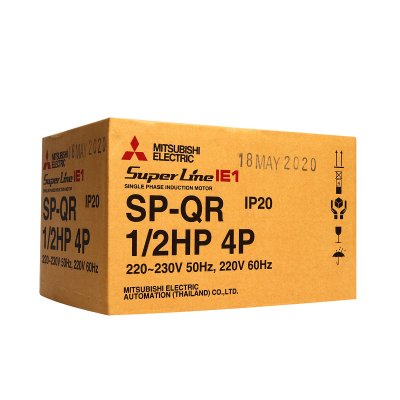 มอเตอร์เหนี่ยวนำ 1 เฟส 1/2 HP 4P 220V MITSUBISHI ELECTRIC รุ่น SP-QR