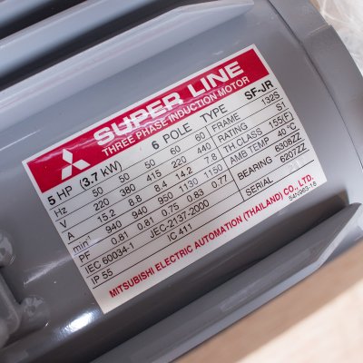 มอเตอร์เหนี่ยวนำ 5 HP IP55 220/380V 6P MITSUBISHI ELECTRIC รุ่น SF-QR