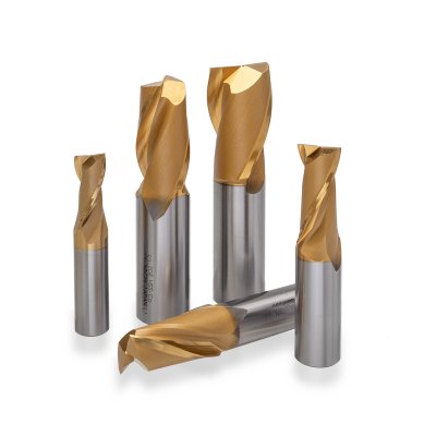 ดอกเอ็นมิลล์สีทอง 2 ฟัน เคลือบ TiN NACHI (27.0MM-7.5MM)