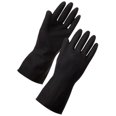 ถุงมือยางสีดำ swan