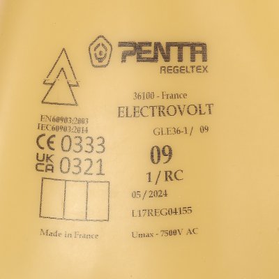 ถุงมือยางกันไฟฟ้า PENTA CLASS 1 รุ่น GEL10000V