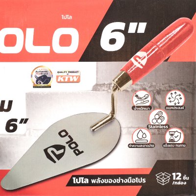 เกรียงสามเหลี่ยมสแตนเลส POLO รุ่น P561-1010 ขนาด 6 นิ้ว (12ชิ้น/กล่อง)