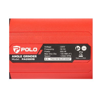 เครื่องเจียรไฟฟ้า POLO 4 นิ้ว 850W สวิตช์ท้าย รุ่น PAG1001B