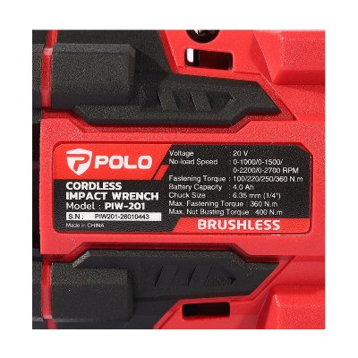 บล็อกไร้สาย POLO 20V 360Nm ตัวเปล่า รุ่น PIW201Z