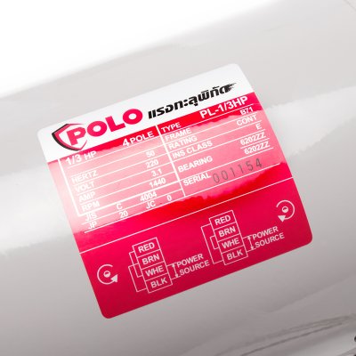 มอเตอร์ไฟฟ้า POLO 1/3 HP 220V 4P รุ่น PL-1/3