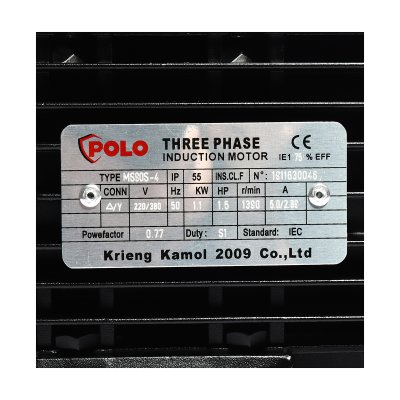 มอเตอร์ไฟฟ้า POLO (90S-4 1.5HP/90L-4 2HP) 380V 3สาย 4P รุ่น MS