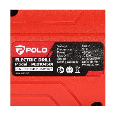 สว่านไฟฟ้า POLO 10 มม (3/8 นิ้ว) 450W รุ่น PED104501