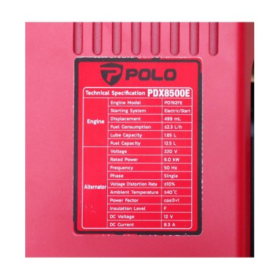 เครื่องปั่นไฟดีเซล 6.5 KW ระบบเปิด POLO รุ่น PDX8500E