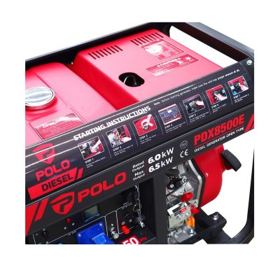 เครื่องปั่นไฟดีเซล 6.5 KW ระบบเปิด POLO รุ่น PDX8500E