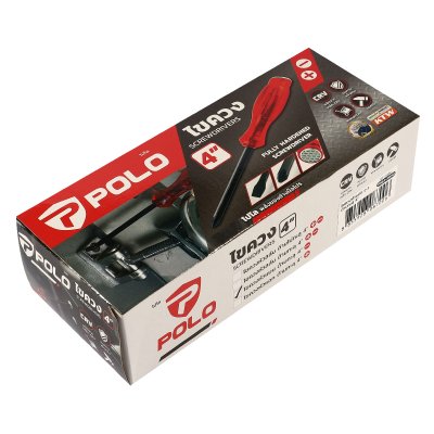 ไขควงหัวแบน ด้ามทะลุ POLO รุ่น P561-3030 ขนาด 4 นิ้ว